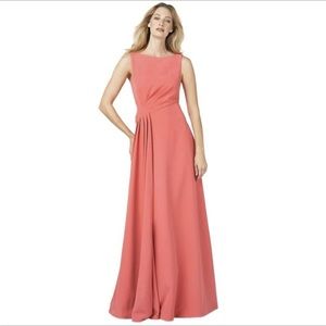 Kay Unger dress stretch crepe gown persimmon size 14